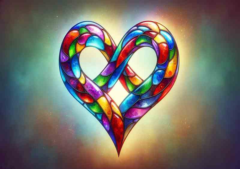 Glass Infinity Heart Metal Poster
