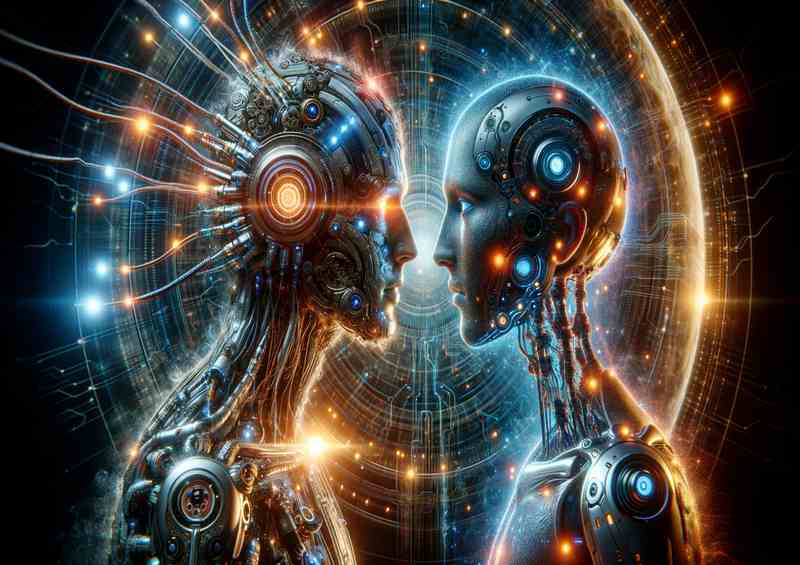 Human Meets Machine Artwork | Metal Poster