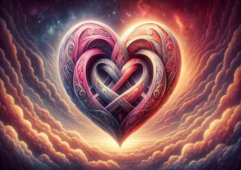 Interlocking Hearts Artwork beautifully detailed love | Canvas