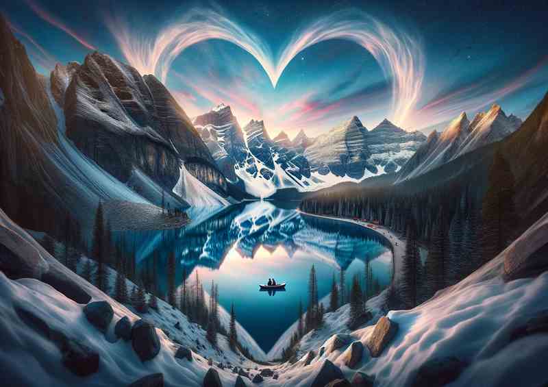 Journey Majestic Mountain Heart Lake | Canvas