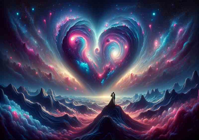 Love Surreal Heart Landscape Painting capture a couple | Di-Bond