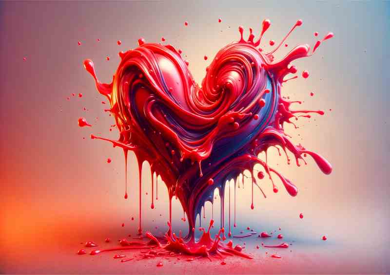 Melting Heart Vivid Love Abstract Art heart shape melting | Canvas