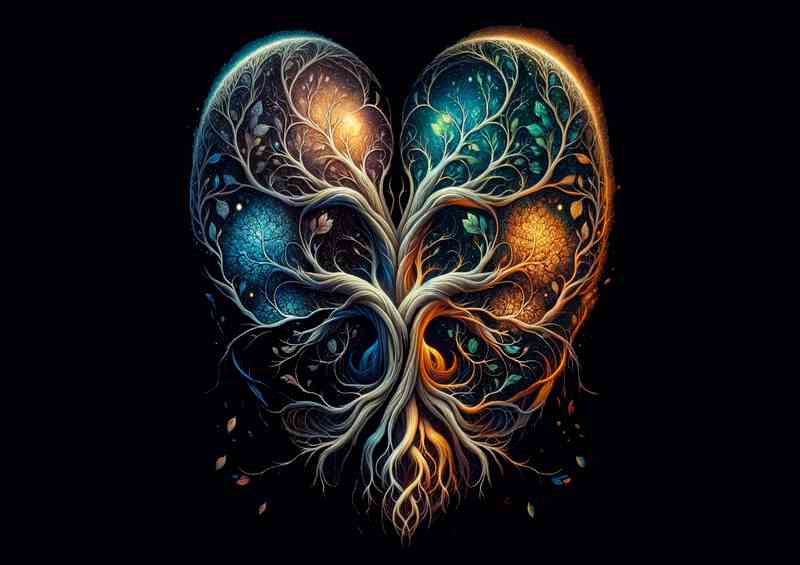 Mystical Heart Tree Life Abstract Painting | Poster