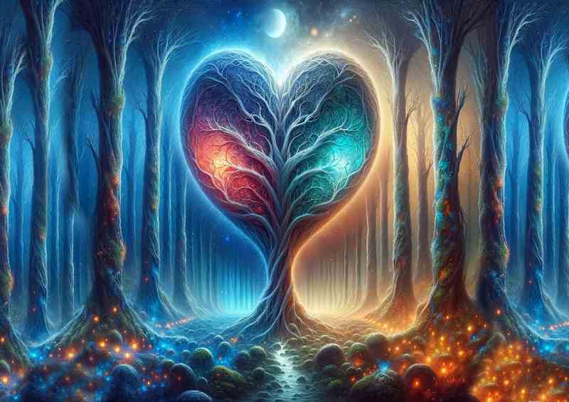 Mystical Heart Tree Life Vivid Painting | Di-Bond