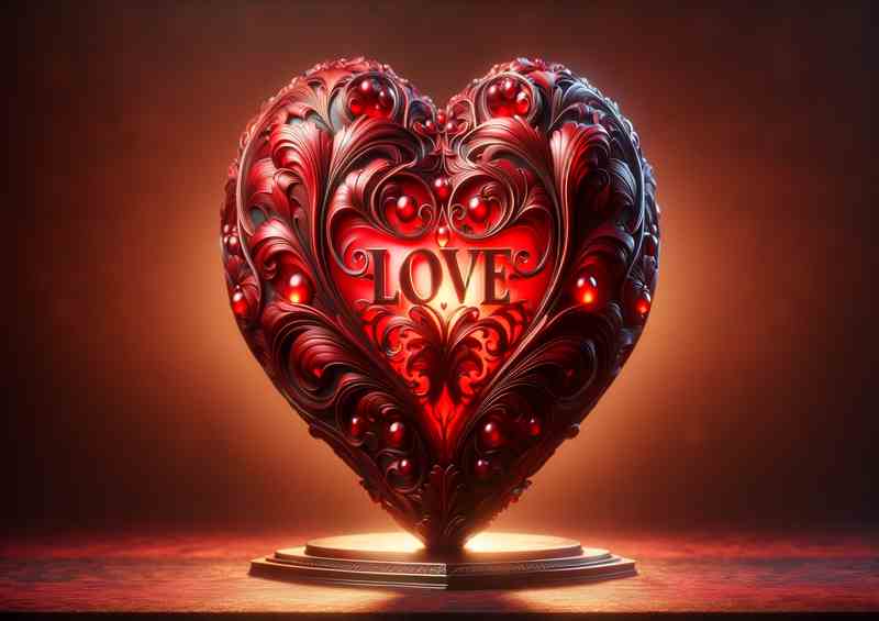 Passion Radiant Heart Ornamental heart shaped sculpture | Poster