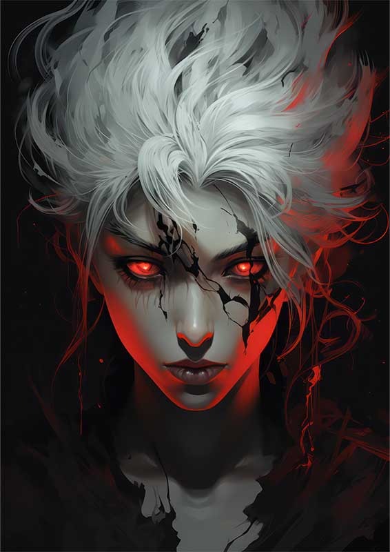 Shoku ghoul eyes on fire | Canvas
