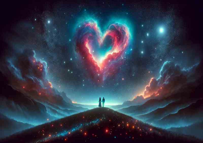 Passion Starlit Heart Nebula Sky starlit night beautifully | Di-Bond