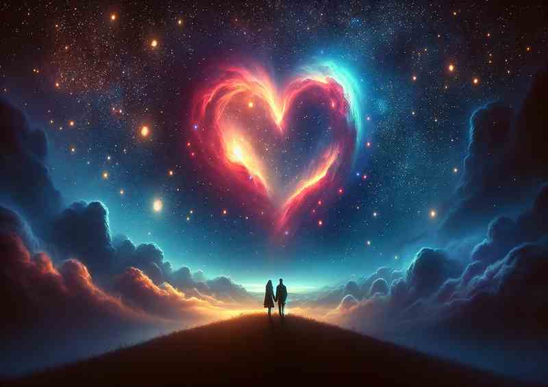 Passion Starlit Heart Nebula Sky starlit night sky | Di-Bond