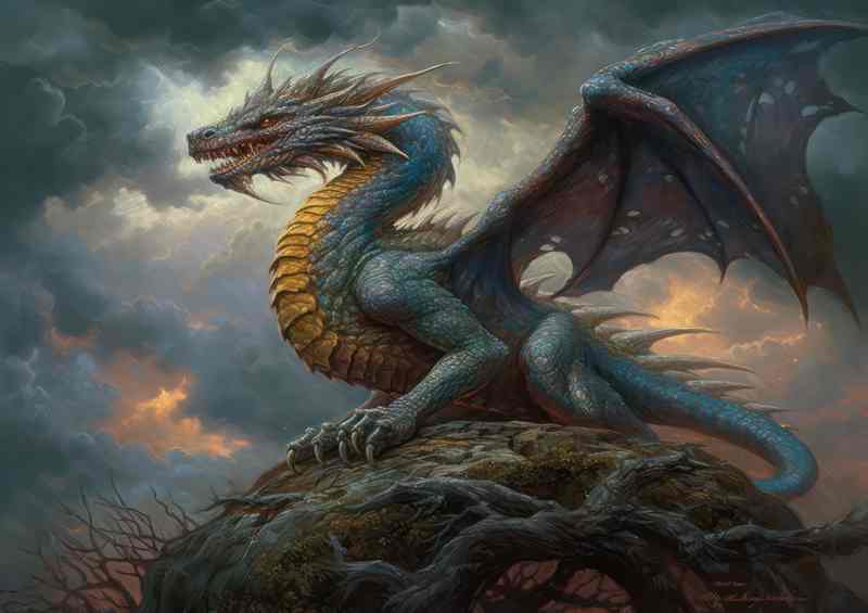 The Radiant Wings of the Serpentine Wonder | Metal Poster