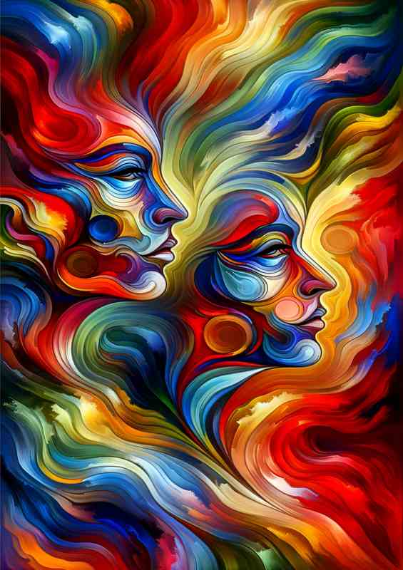 Abstract Faces Artistic Expression | Canvas