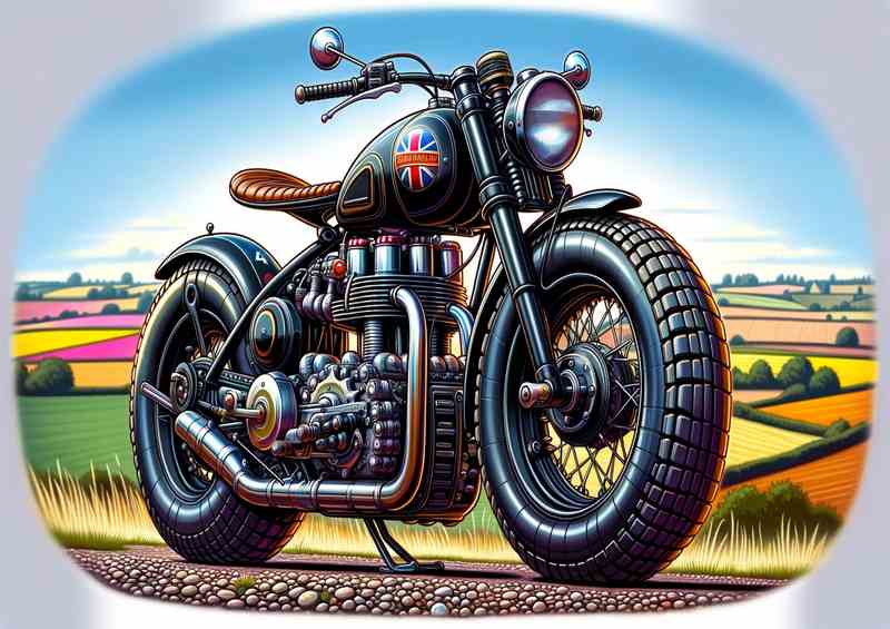 Cartoon Ariel Square 4 MK2 Motorcycle Art | Poster