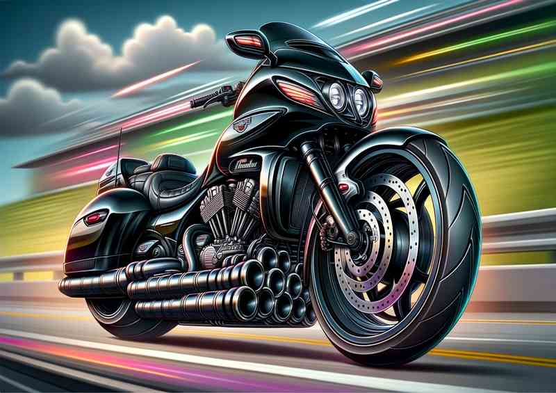 Cartoon Honda Blackbird Motorcycle Art | Canvas