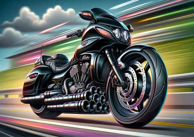 Cartoon Honda Blackbird Motorcycle Art | Poster