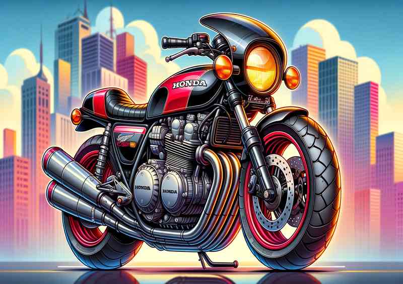 Cartoon Honda CB750F Art | Poster
