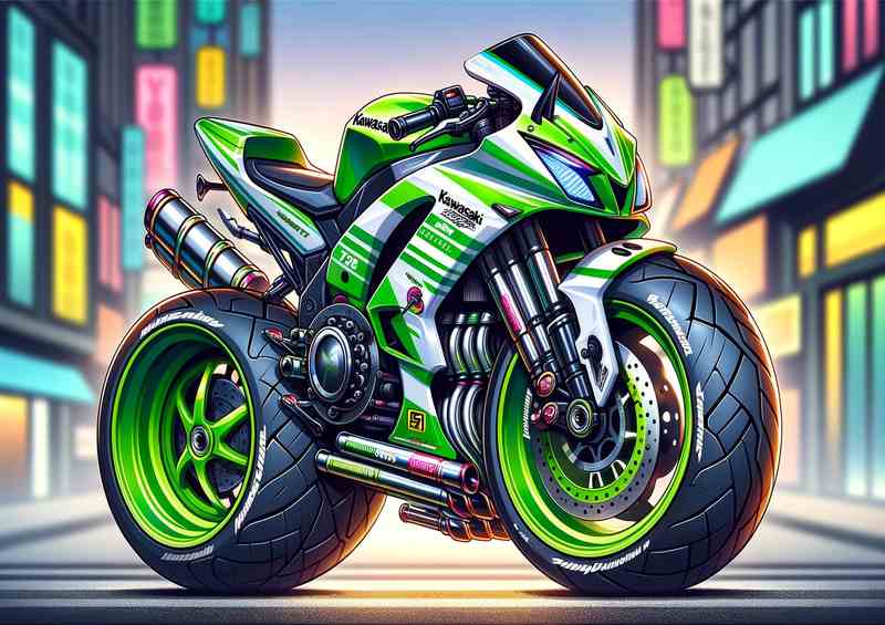 Cartoon Kawasaki AR50 Art | Canvas