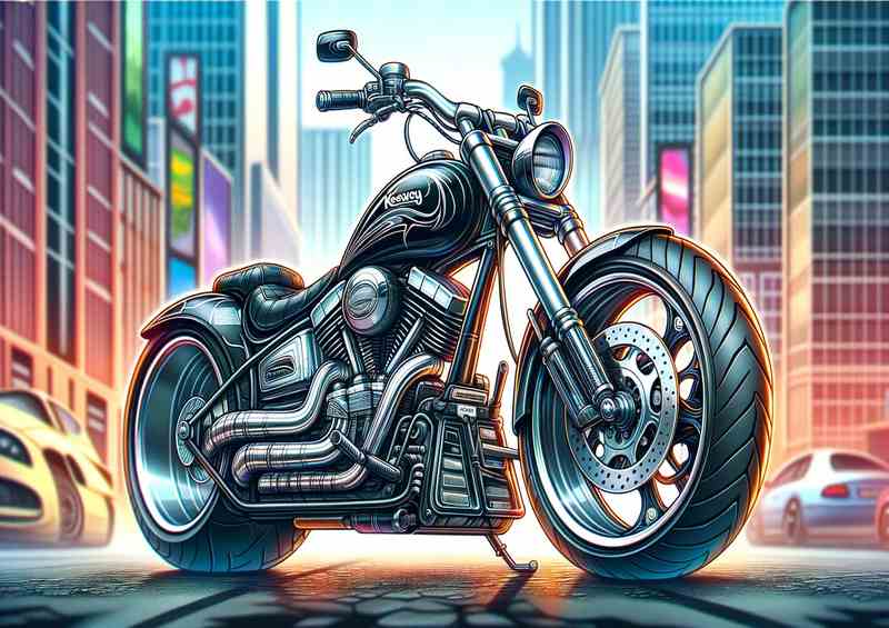 Cartoon Keeway Cruiser 250 Motorcycle Art | Canvas
