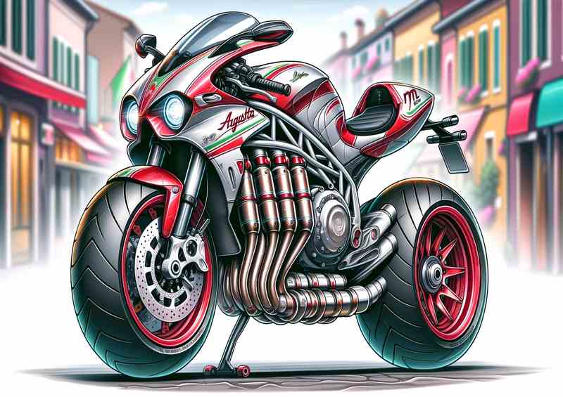 Cartoon MV Agusta 600GT Motorcycle Art | Canvas