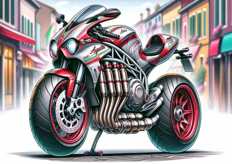 Cartoon MV Agusta 600GT Motorcycle Art | Poster
