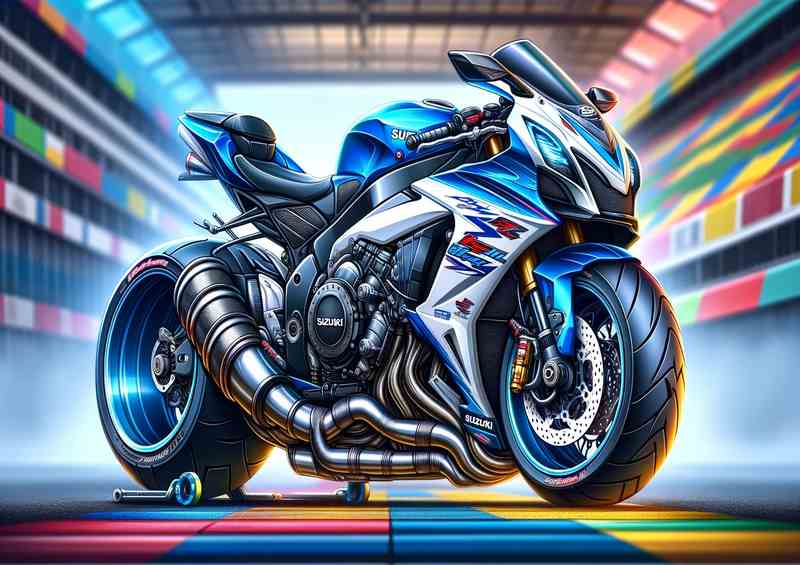 Cartoon Suzuki GSXR750 Motorcycle Art | Canvas