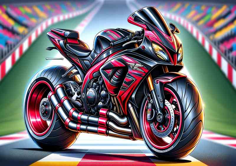 Cartoon Suzuki TL1000S Motorcycle Art | Canvas