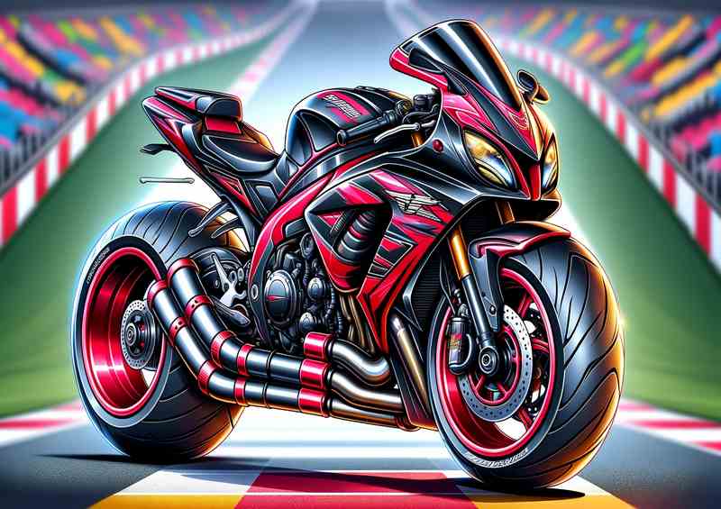Cartoon Suzuki TL1000S Motorcycle Art | Poster