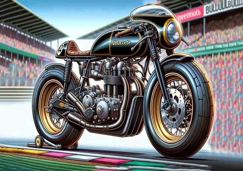 Cartoon Velocette Thruxton Motorcycle Art | Poster