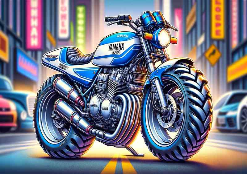 Cartoon Yamaha RD350LC Art | Canvas