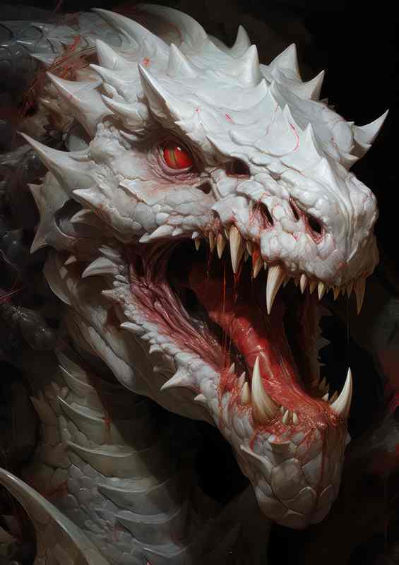 A Mummy dragon with white fangs | Poster