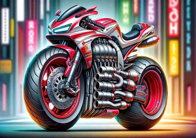 Cartoon Yamaha Thundercat Motorcycle Art | Poster