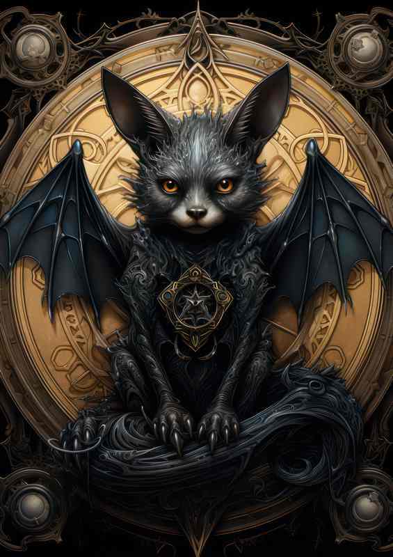 A bat sitting | Poster