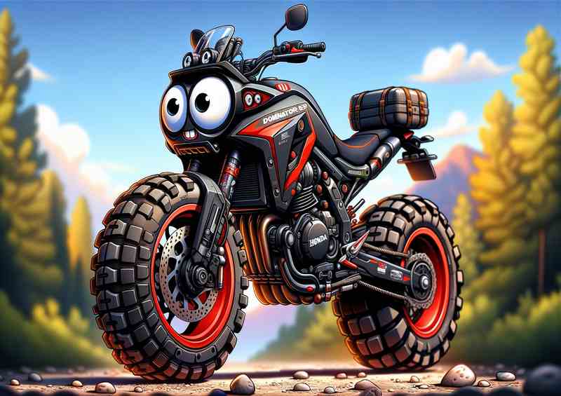 Cool Cartoon Honda Dominator 650 Motorcycle Ar | Canvas