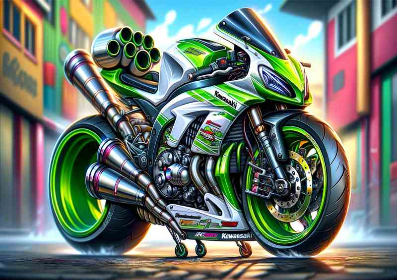 Cool Cartoon Kawasaki AR50 Art | Canvas