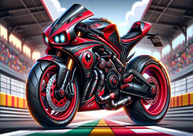 Cool Cartoon Moto Morini 350 Sport Motorcycle Art | Poster
