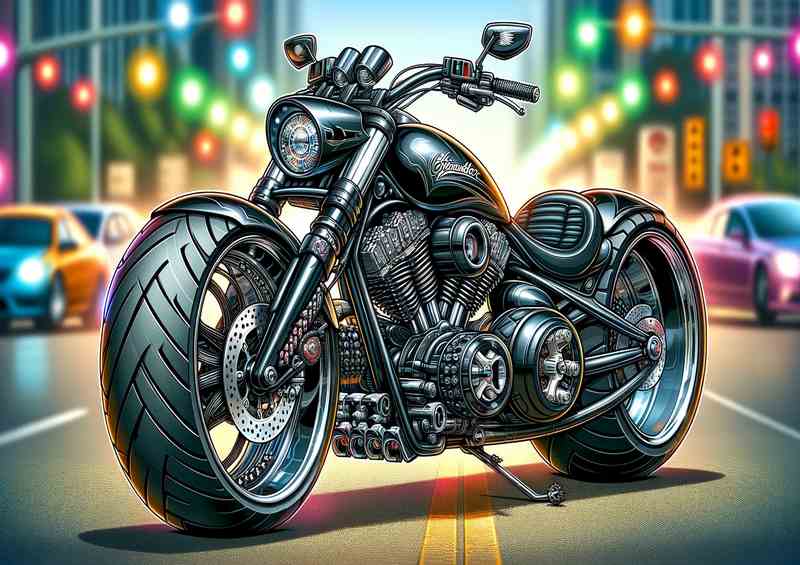 Cool Cartoon Suzuki Marauder Motorcycle Art | Canvas