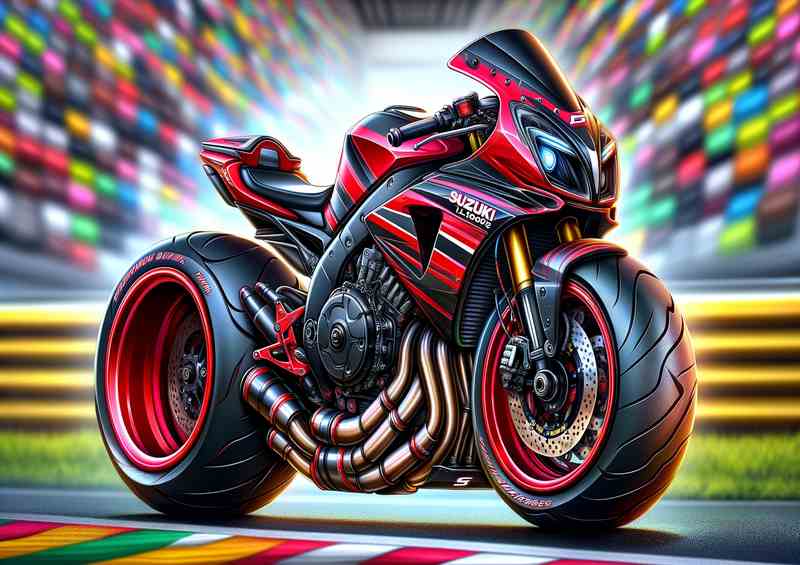 Cool Cartoon Suzuki TL1000S Motorcycle Art | Poster