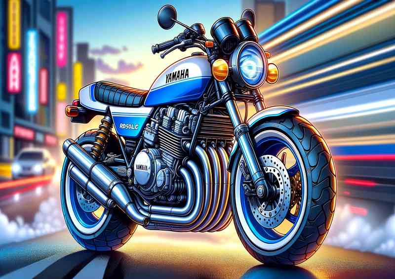 Cool Cartoon Yamaha RD350LC Art | Poster