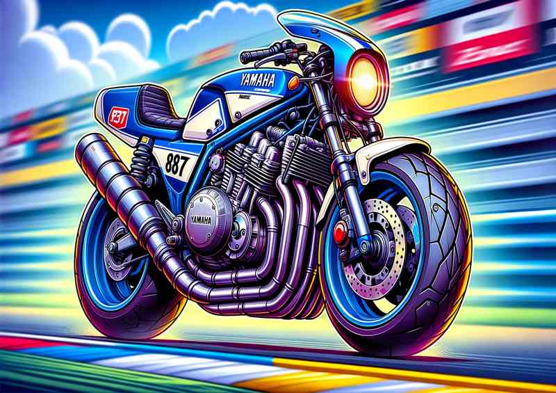 Cool Cartoon Yamaha RD350LC Motorcycle Art | Canvas