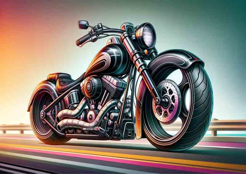 Cool Cartoon Yamaha Road Star Motorcycle Art | Canvas