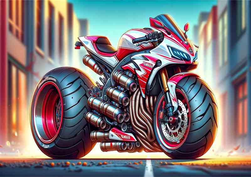 Cool Cartoon Yamaha Thundercat Motorcycle Art | Canvas