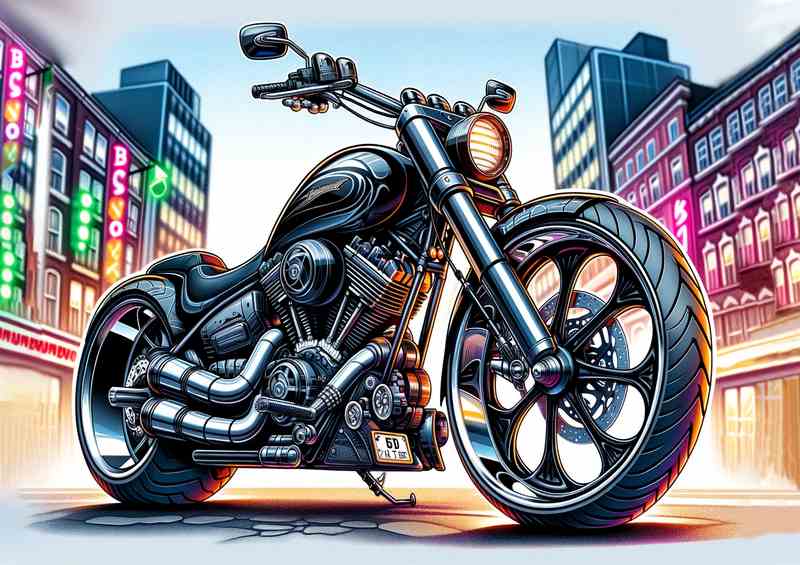 Cool Cartoon Yamaha Virago Motorcycle Art | Canvas