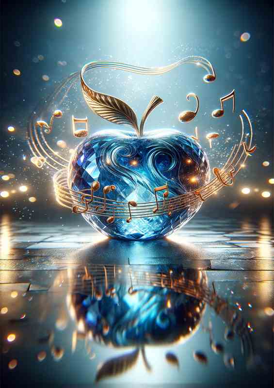 Enchanted Melodic Apple Crystal Sculpture Art | Di-Bond