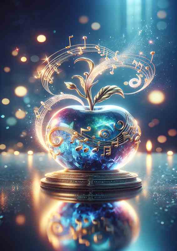 Melodic Apple Crystal Sculpture Art | Poster