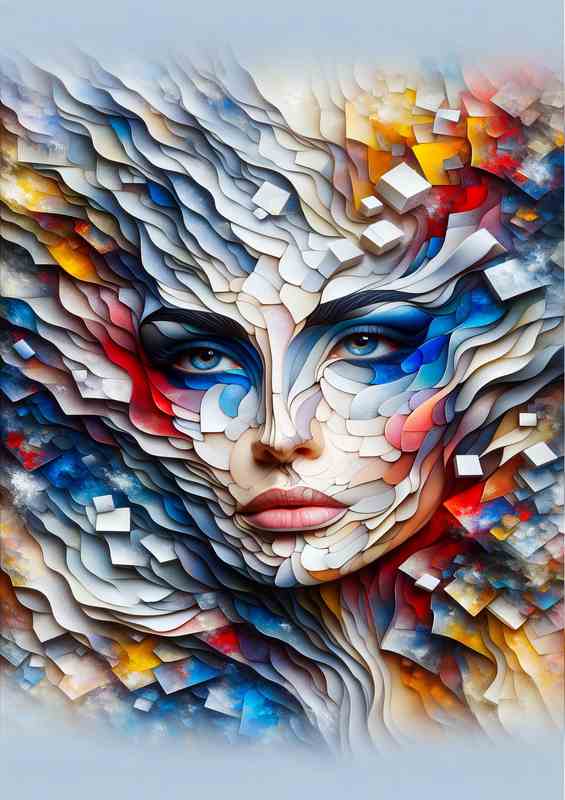 Fragmented Beauty in Abstract Art | Poster
