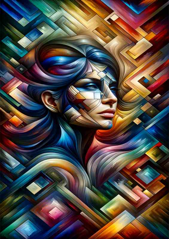 Geometric Dream Abstract Female | Poster