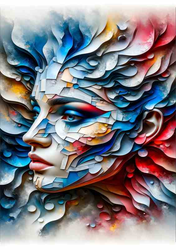 Surreal Fragmented Beauty in Abstract Art | Canvas
