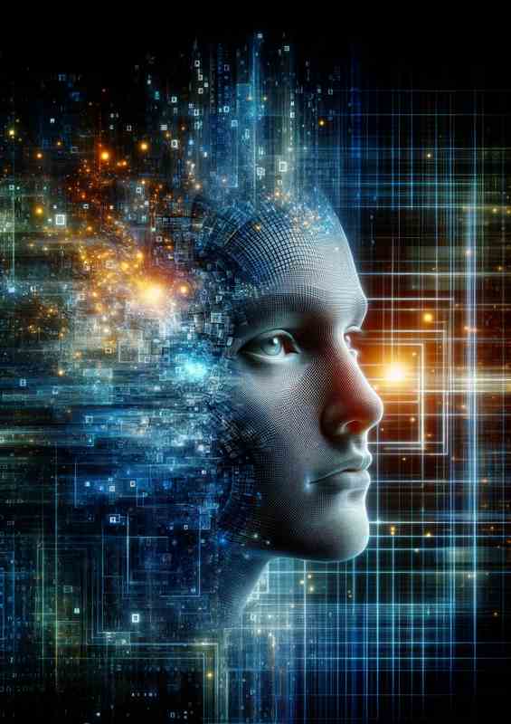Transcendence Metal Poster: Realistic Face Painting