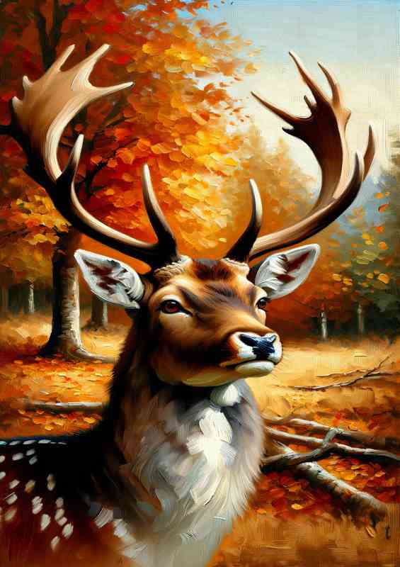 Deer Stag in Autumn Forest the noble stag | Canvas