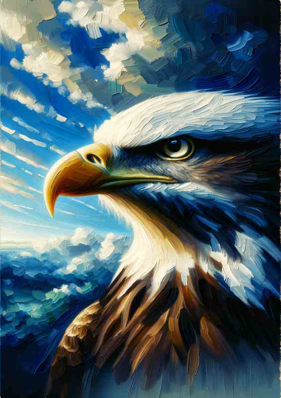 Eagle in Sky the head of a majestic eagle | Canvas