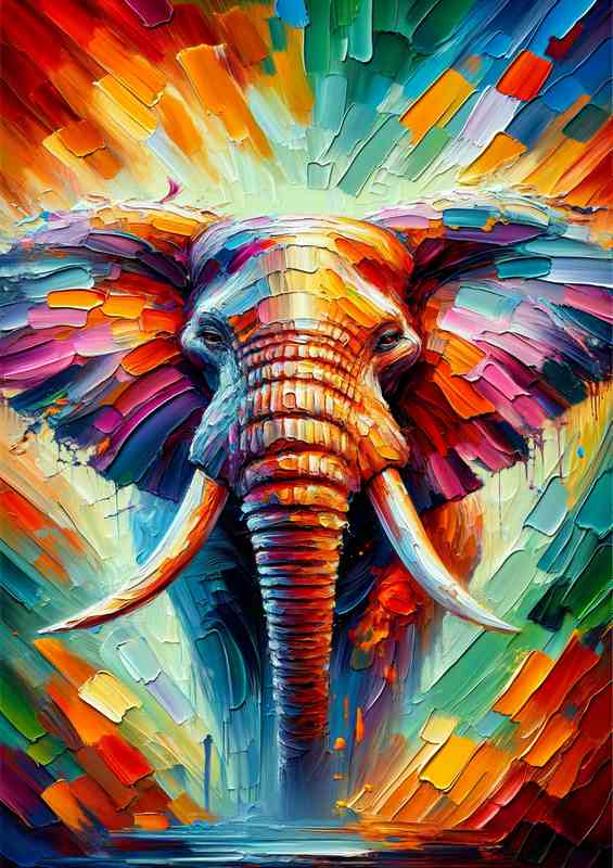 Elephant Majesty Palette Knife Art Design | Di-Bond