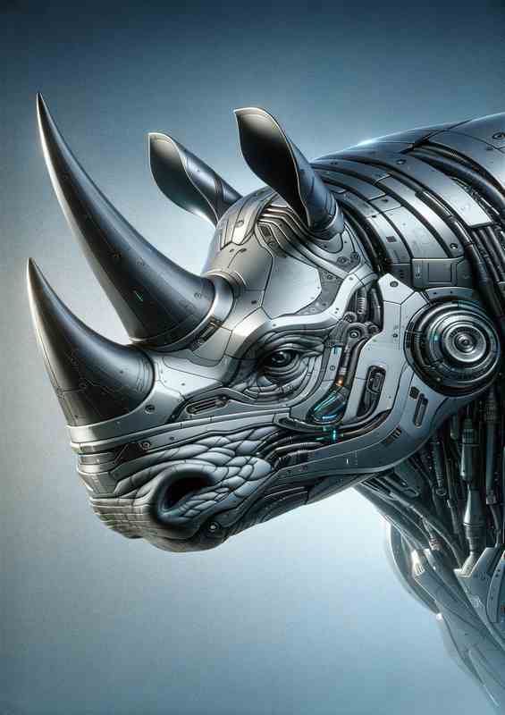 Futuristic Rhino in Digital Style | Poster